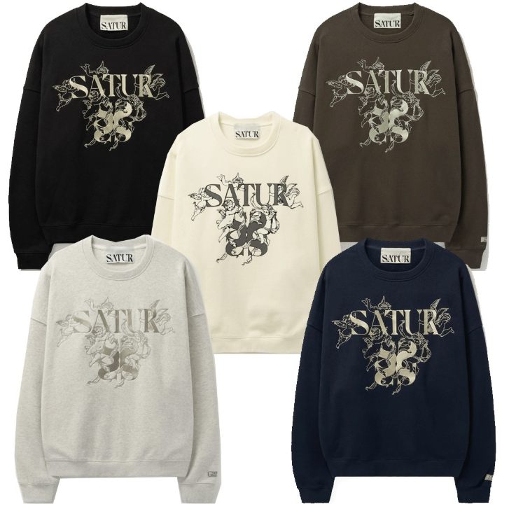 SATUR セター スウェット Angel Graphic Sweatshirt 4FK1822｜MIRISE
