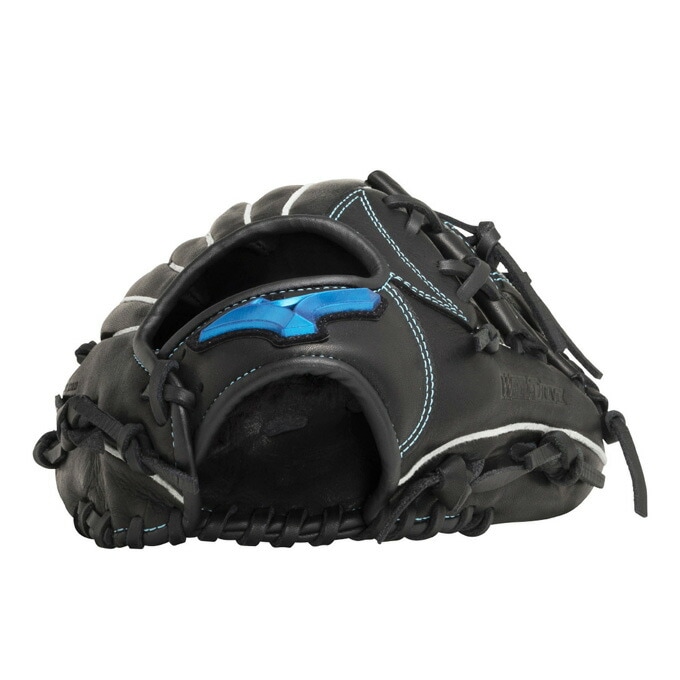 軟式野球グローブ 黒 レザー 編み込みスタイル 軟式野球グローブ 黒
