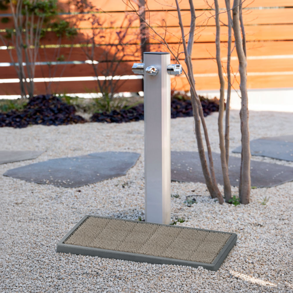 スクエアワイドG17 グレー｜レジンコンクリート製のおしゃれな水栓パン