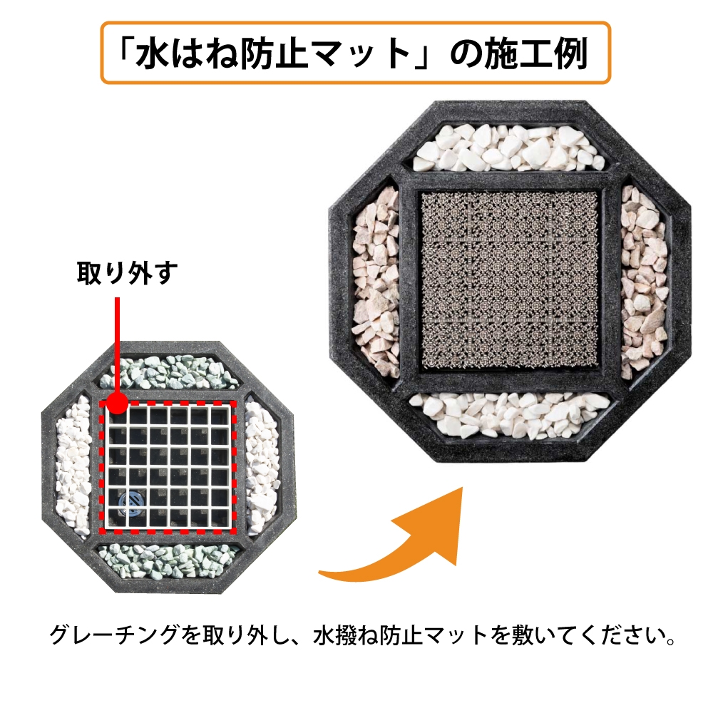 水はね防止マット（オクタゴン用）｜ガーデンパン部品 GM8AS｜水生活