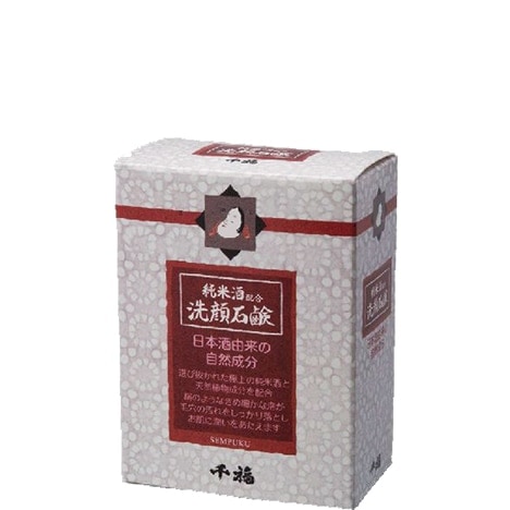 純米酒が入った洗顔石鹸 広島県呉市の日本酒「千福」醸造元の三宅本店