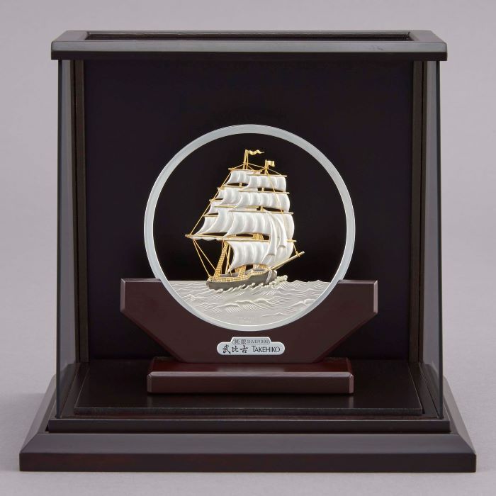 天下一ハレルヤ 純銀 帆船模型 置物 インテリア シルバーカラー 天下一