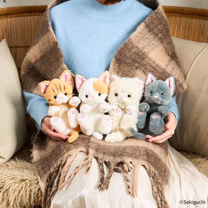 ころりんぬいぐるみ ねこ みけ|【ぬいぐるみのセキグチ】メーカー公式通販