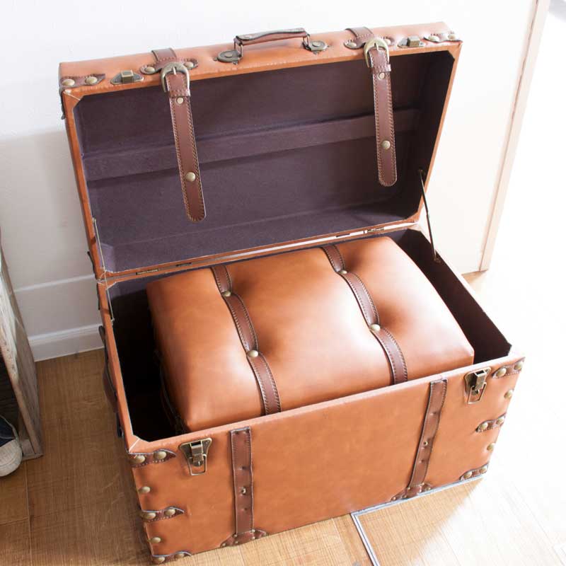 ヴィンテージ感漂うレザー調トランク収納セット | インテリア・家具の