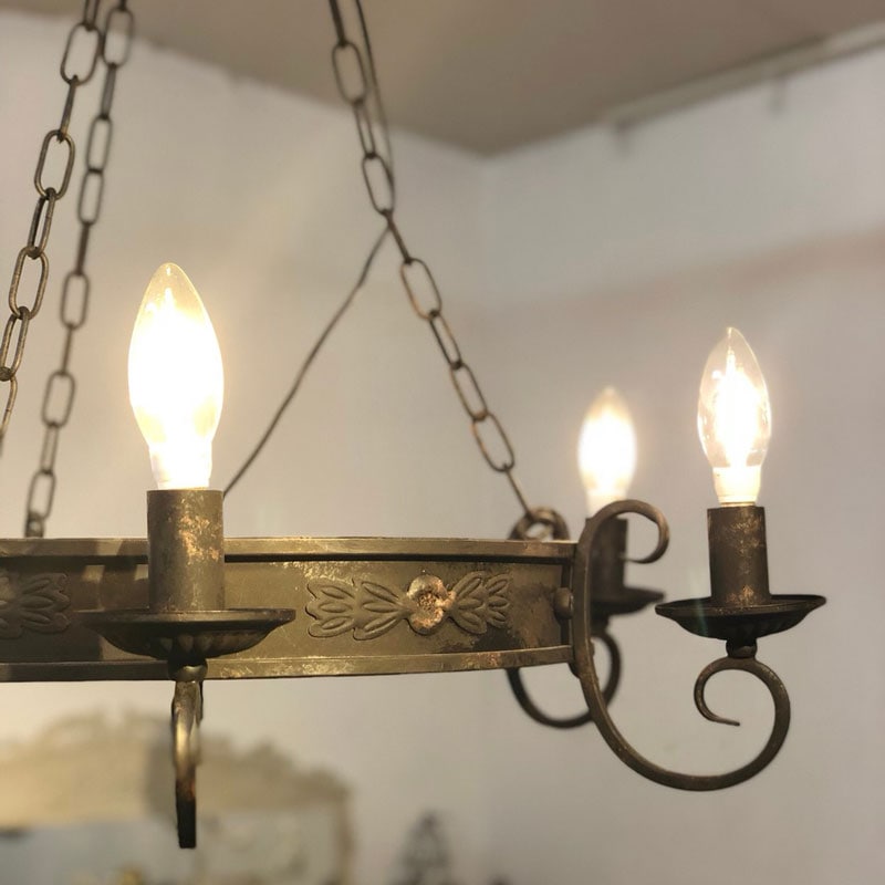 ローとアイアンのヴィンテージ風シャンデリア｜6灯 | インテリア・家具