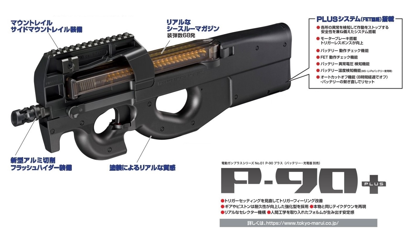 店内全品5％OFFクーポン】東京マルイ 18歳以上用電動ガン P-90プラス