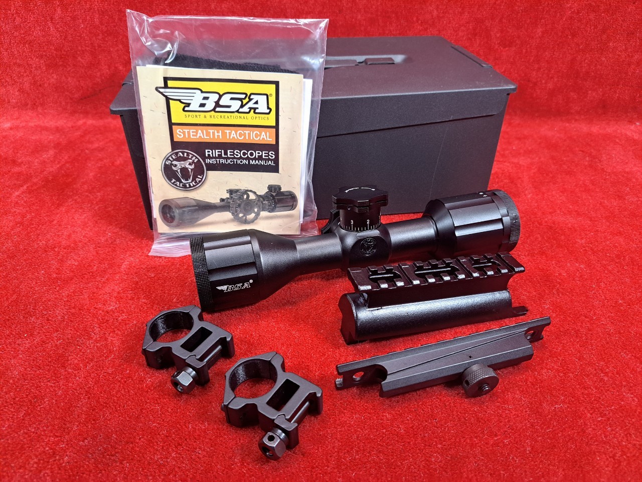 新品同様中古品】実銃規格 BSA Optics ステルスタクティカルスコープ