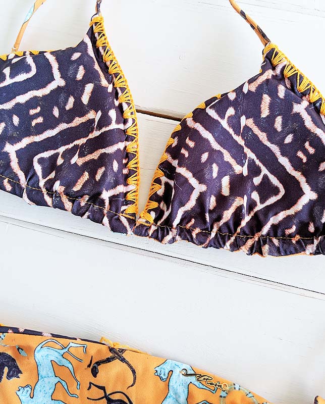 リバーシブル三角水着 レオパード×エジプト柄 Morena Rosa | 海外