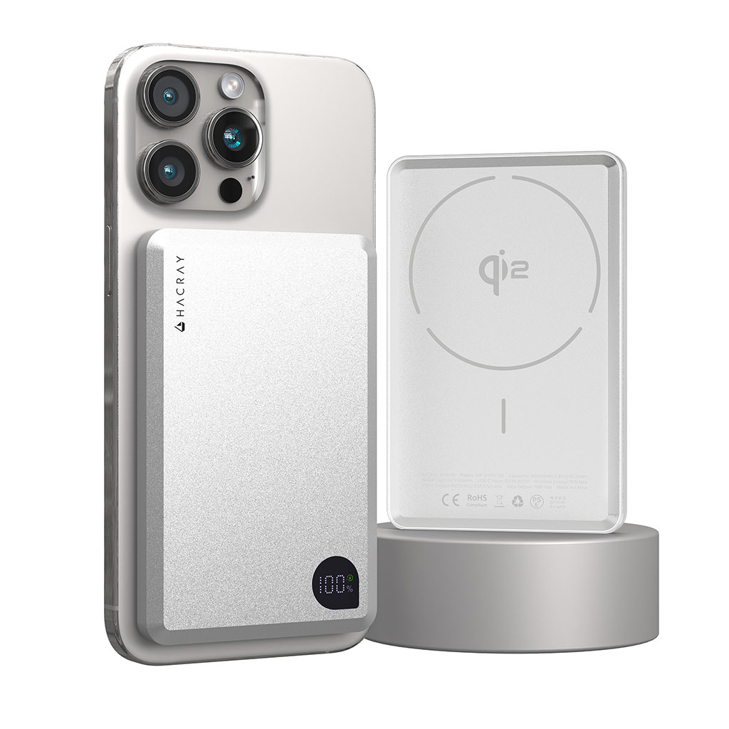 HACRAY（ハクライ） AirSlim Qi2対応 モバイルバッテリー マグネット