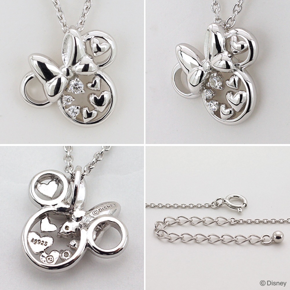 ディズニー] ミニー /シルバー キュービック ペンダント ネックレス