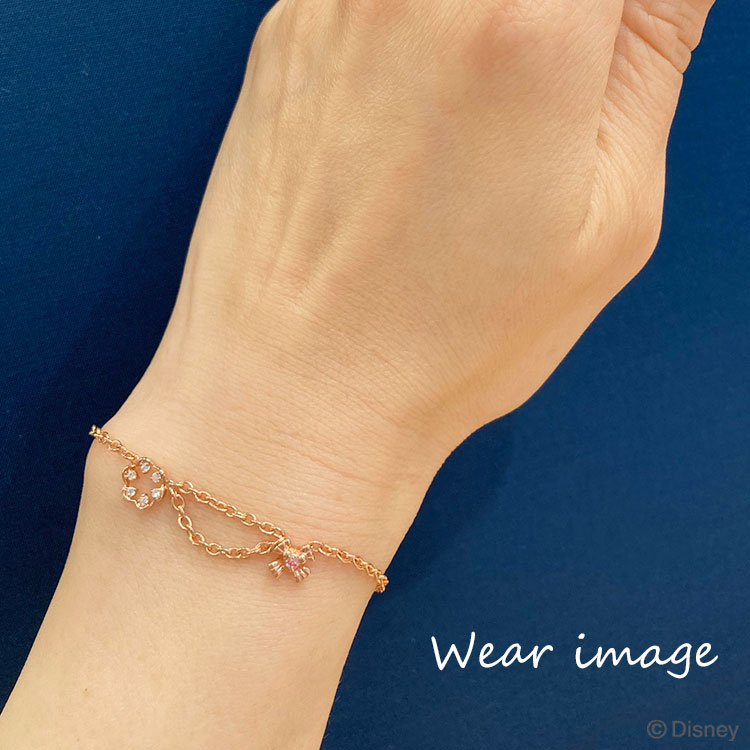 ディズニー] ミッキー シルバー ピンク キュービックジルコニア