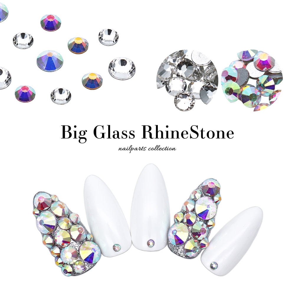 ネコポス送料無料】ラインストーン ビッグガラスラインストーン
