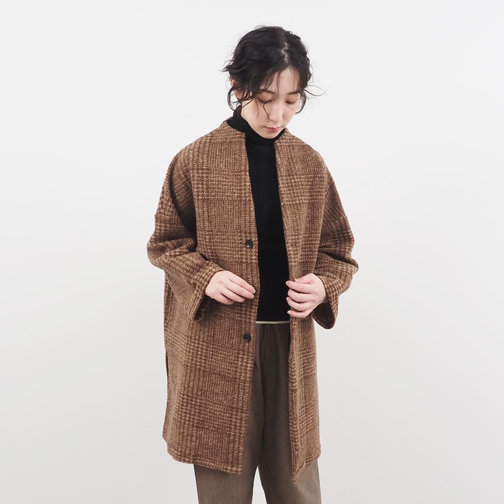 NARU(ナル) イタリアンエアリーグレンチェック ノッチコート 656250