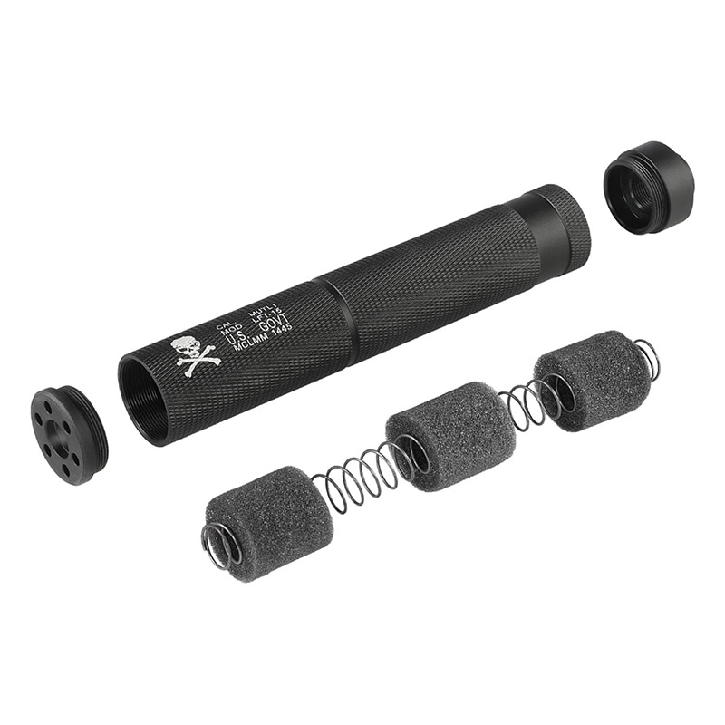 SAA Glock チェッカーサイレンサー (Φ35×190mm/14mm逆ネジ) BK