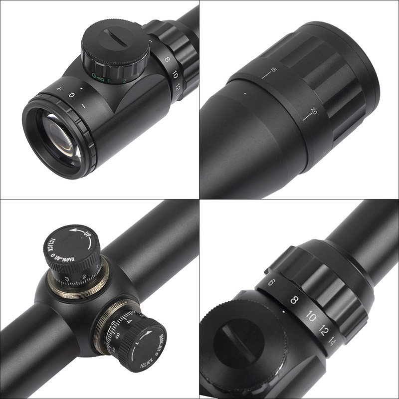 6-24X50 AOEGライフルスコープ (レッド/グリーンイルミネーション