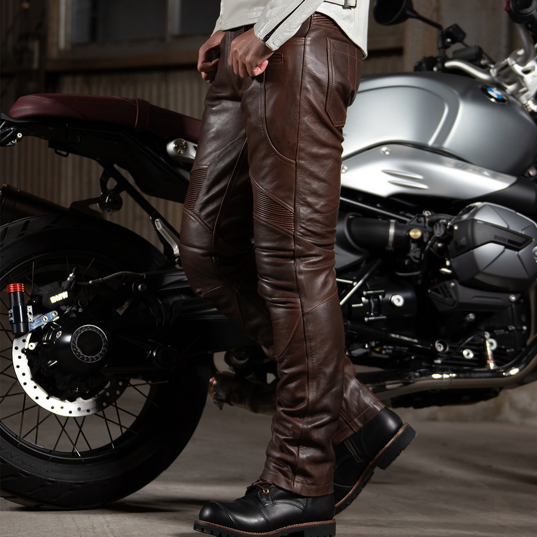 バイク 【2XL追加決定】メンズプロテクター付レザーパンツ[DP-28