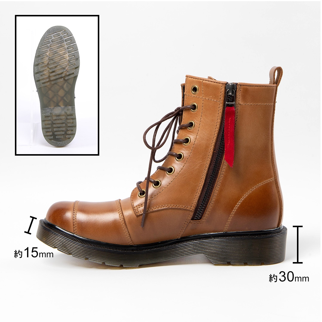 バイク レディースシフトガード付レザーZIPブーツ[HS-B8A] ブーツ