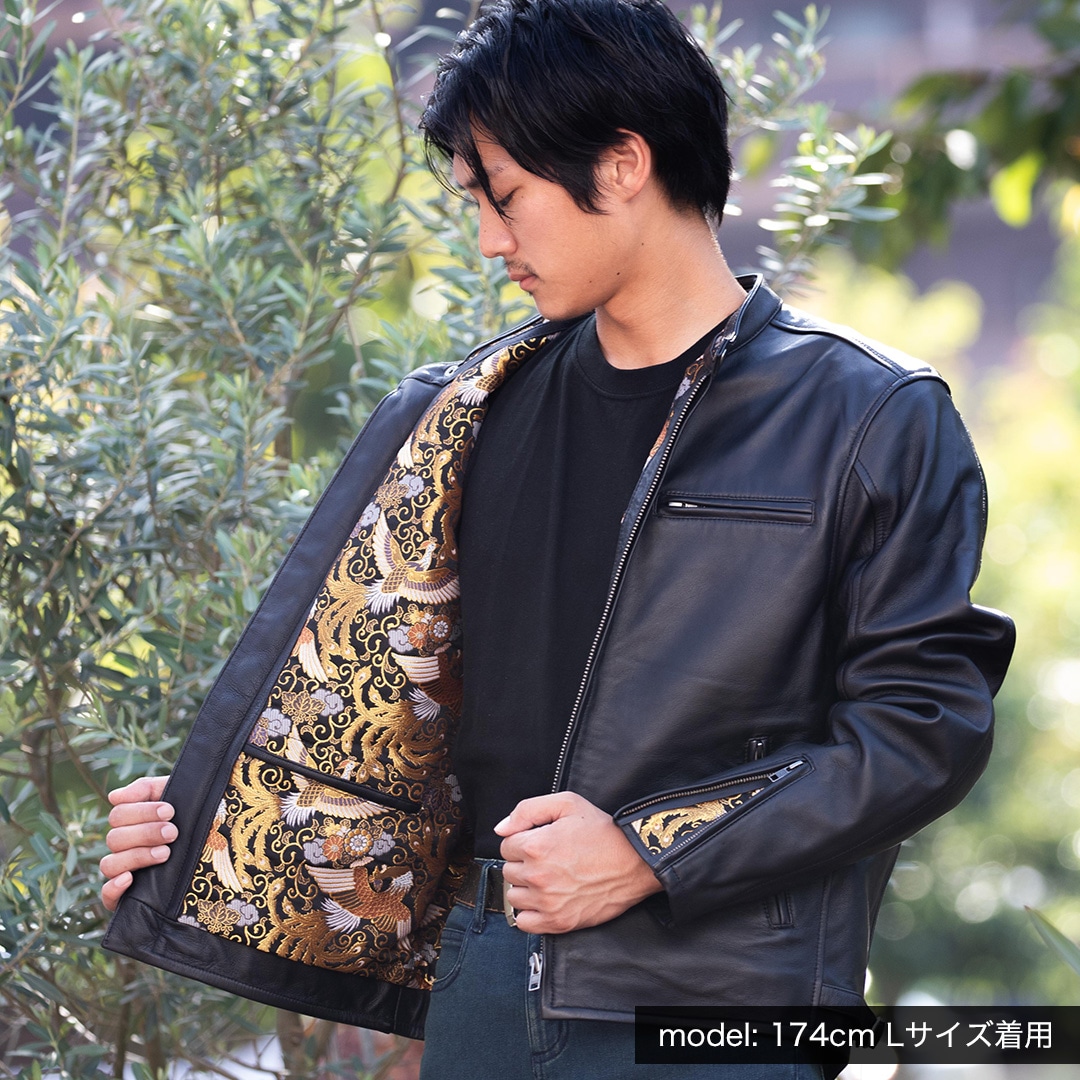 バイク 金襴レザージャケット[21SJ-14K_鳳凰] ウェア,メンズ