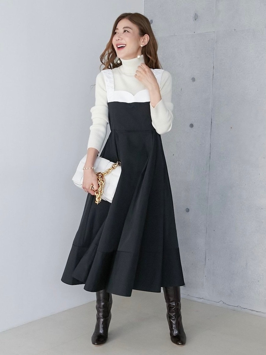 バイカラーワンピース | DRESS | OBLI