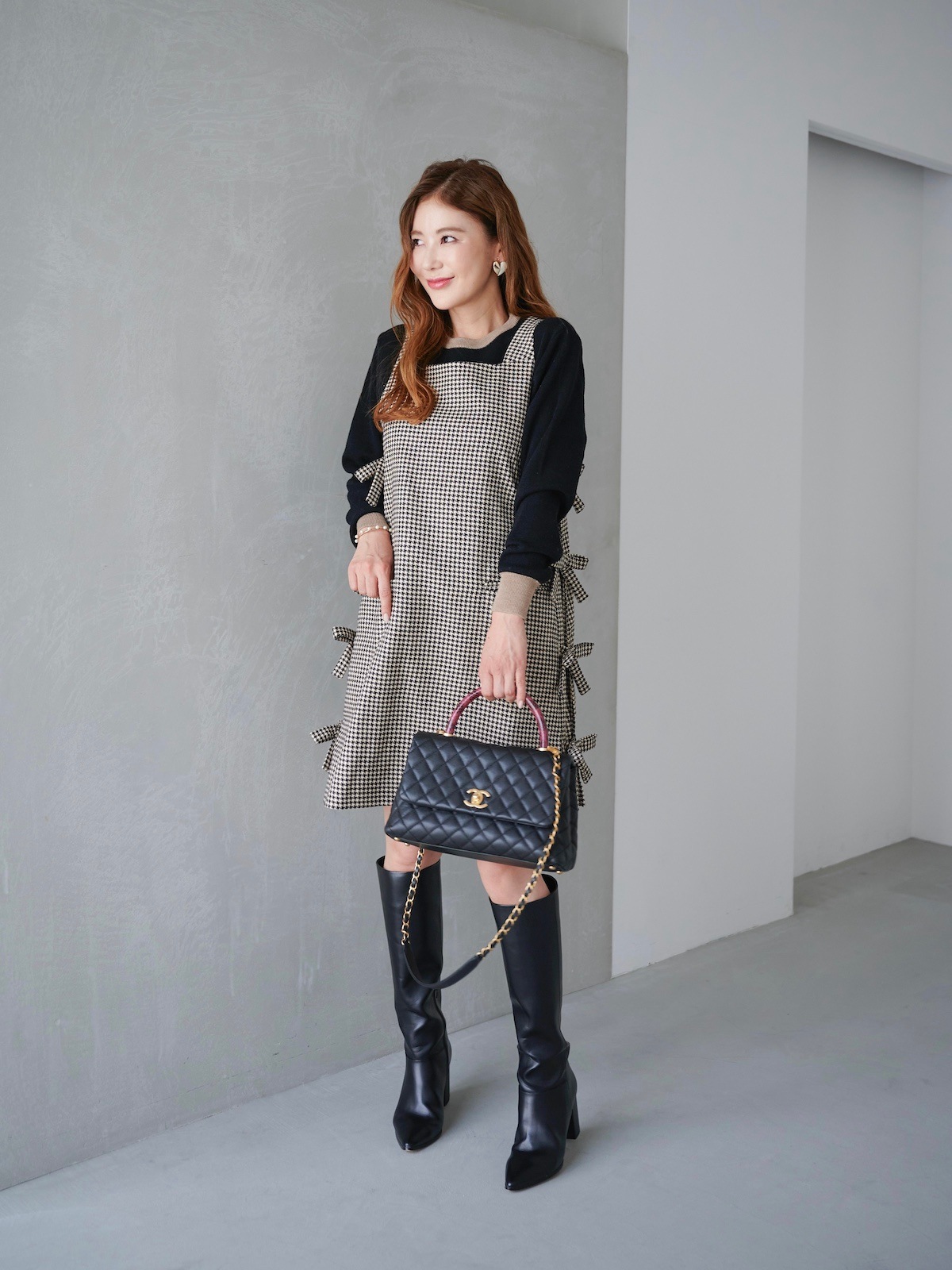 ブラウンリボンジャンパーワンピース | DRESS | OBLI