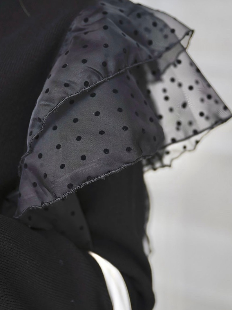 ドットチュールニットワンピース/ブラック | DRESS | OBLI