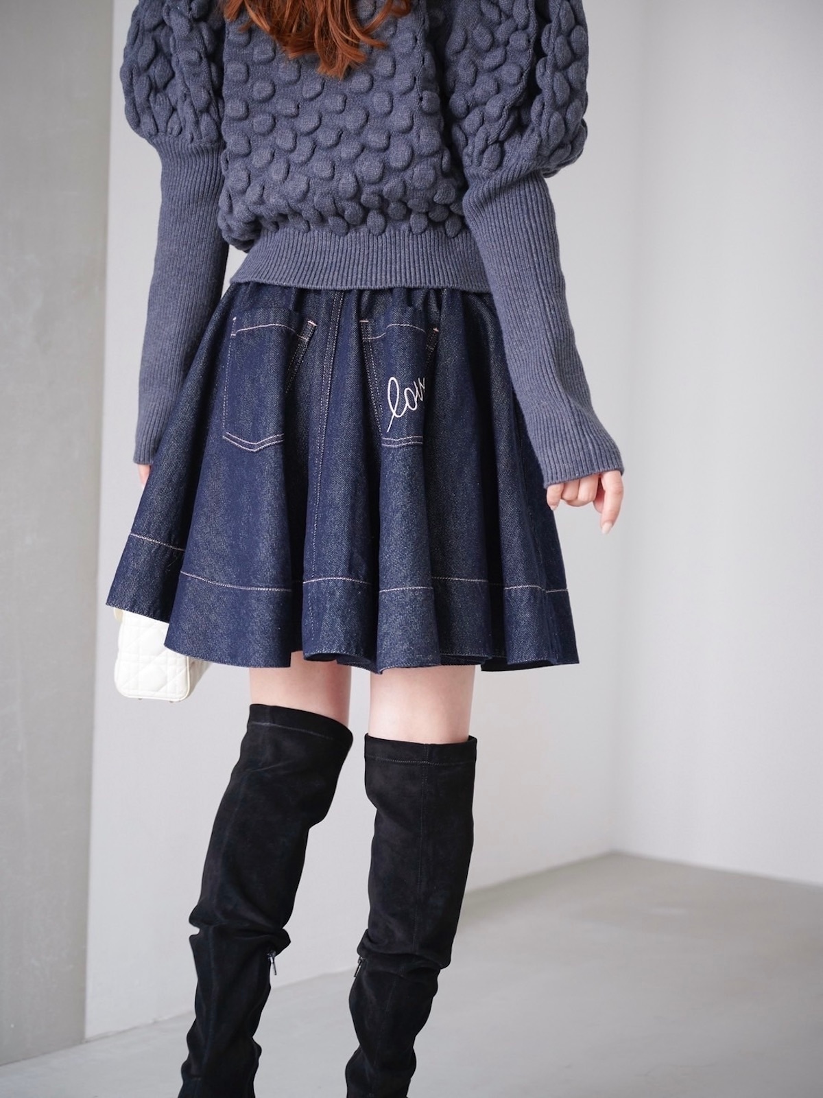 パールカーディガン/グレー | TOPS | OBLI