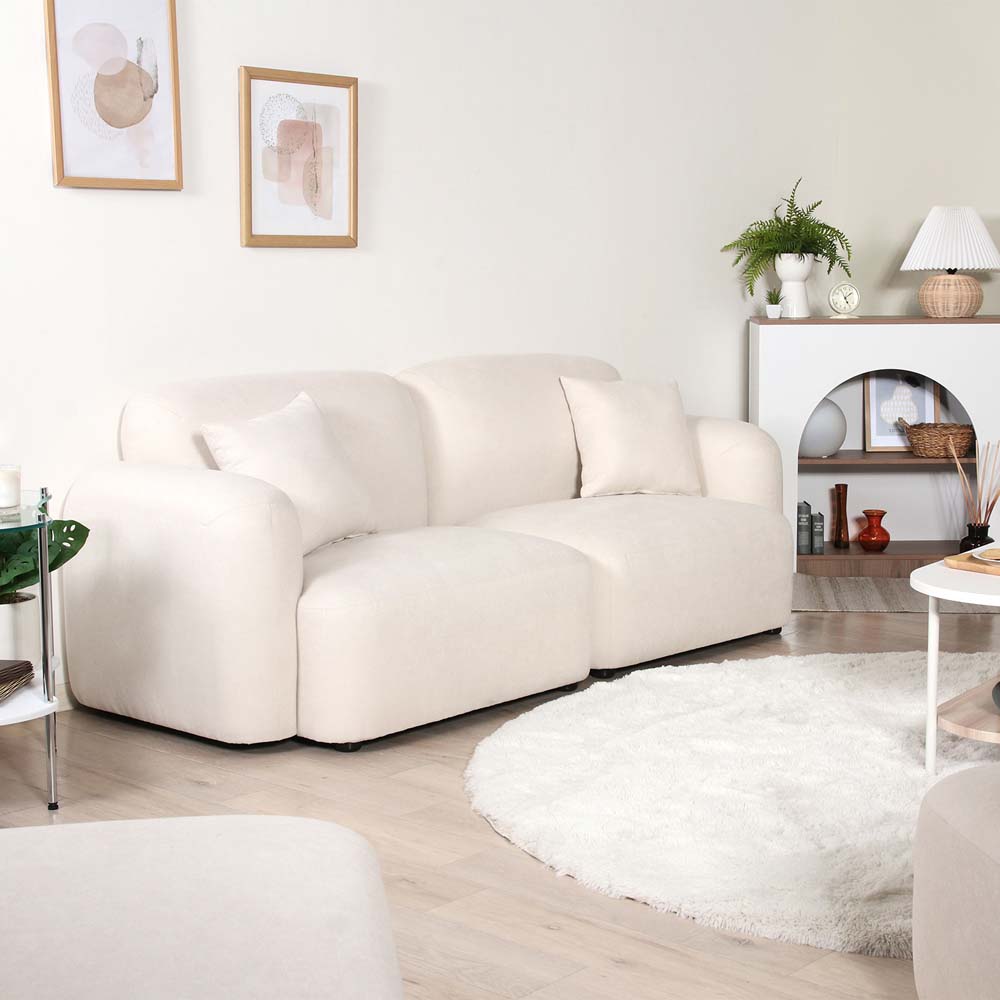 不二貿易 Chamill 1人掛けソファ(左肘) アイボリー 41305 | 家具