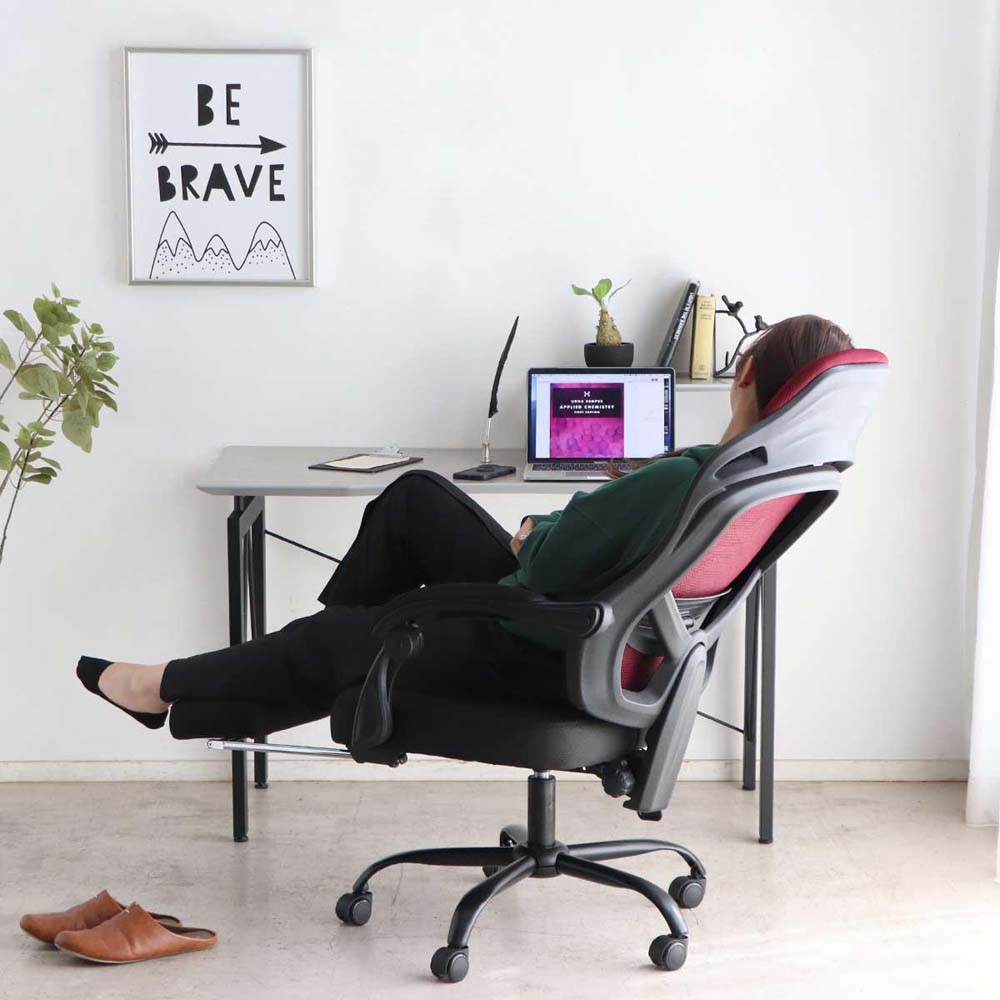 東馬 tohma FT メッシュオフィスチェア レッド 54684800 | 家具