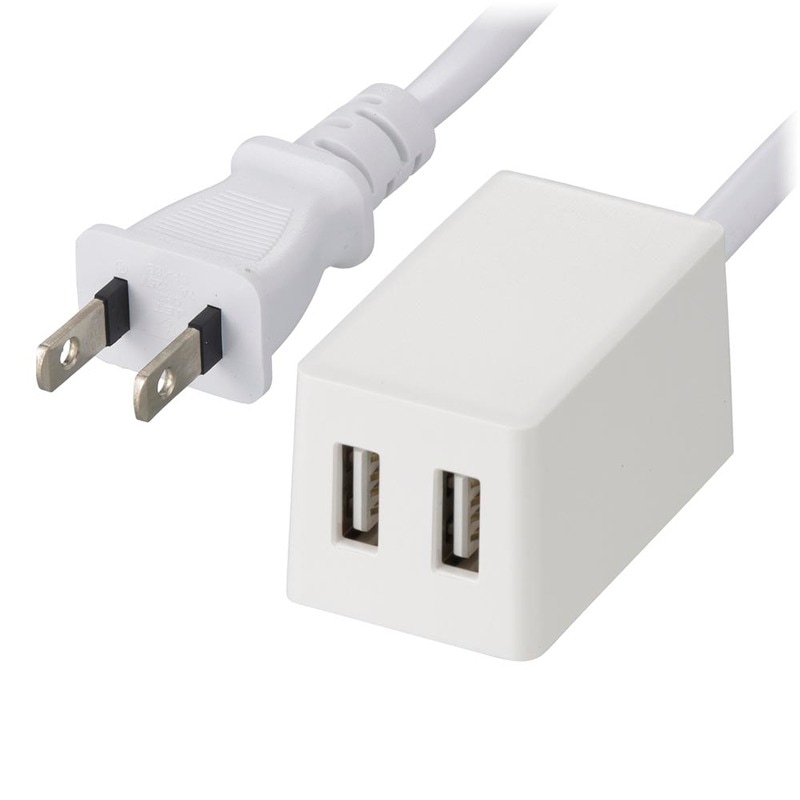 2ポートUSB充電器 3m ホワイト｜HS-3MUSB-22 00-1660｜通販ならオーム
