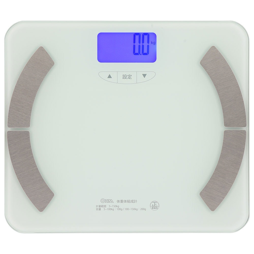 体重体組成計 バックライト付 ホワイト｜HB-KG12R1 08-3923｜通販なら