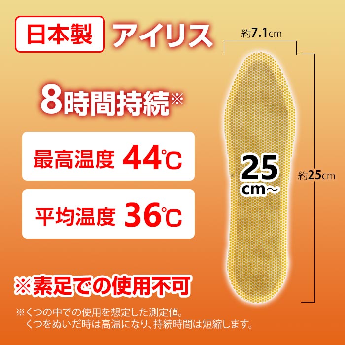 Lサイズ】アイリス 国産カイロ 中敷き用カイロ(L) 3足入 1,440個(720足