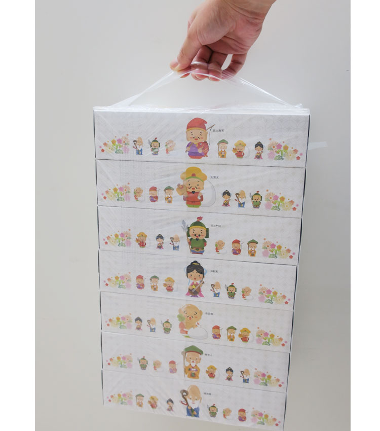 七福神BOXティッシュ 100W 7P 70個セット（1c/s) おもしろ景品・販促