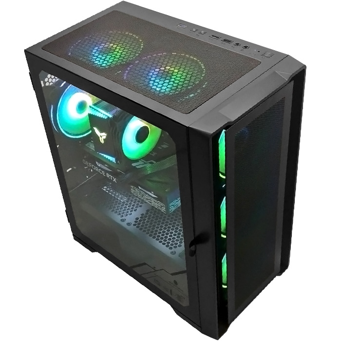 ゲーミングPC デスクトップパソコン ブラック メッシュ AMD Radeon