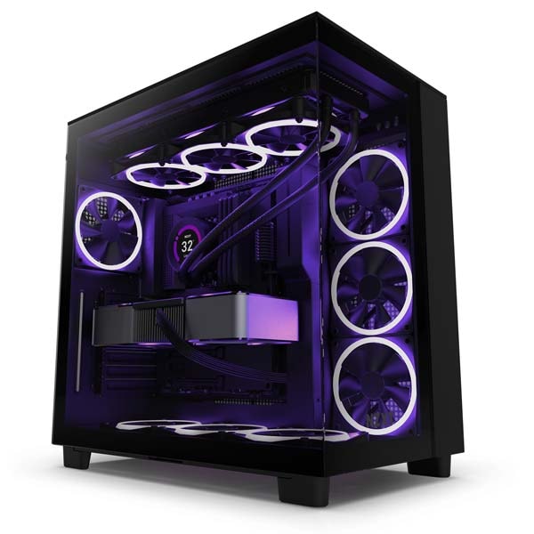 NZXT H9 Flow Black 2層構造ミドルタワーPCケース ブラック｜CM-H91FB