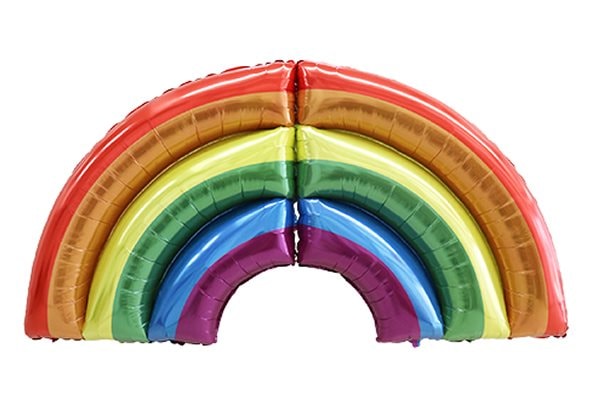 ビッグレインボー風船】全長150cmの大型虹バルーン｜2枚1セット｜装飾
