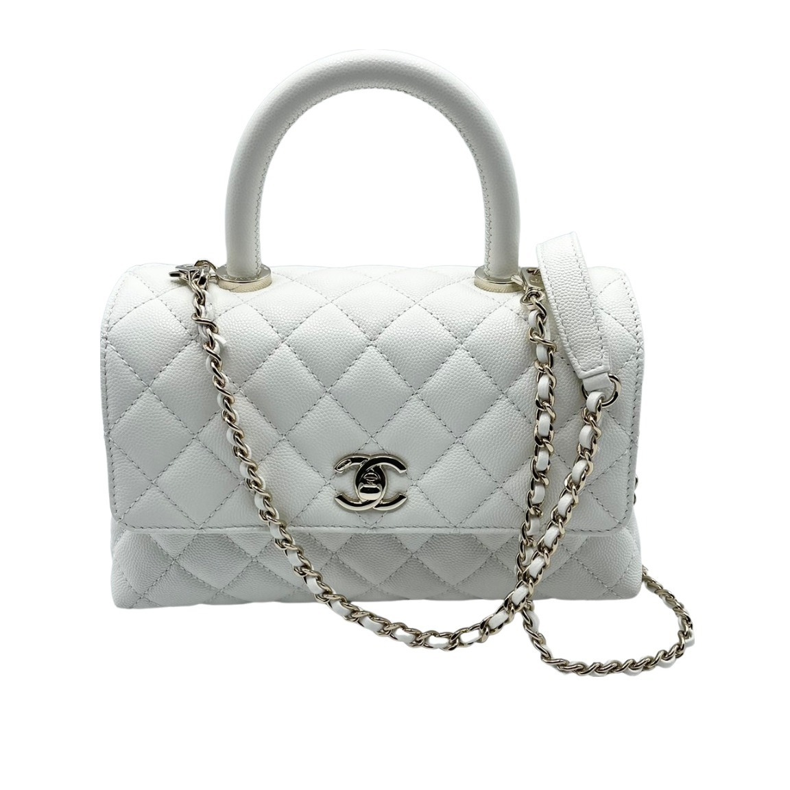 シャネル ココハンドルXS ホワイト キャビアスキン ｜ 商品状態：新品