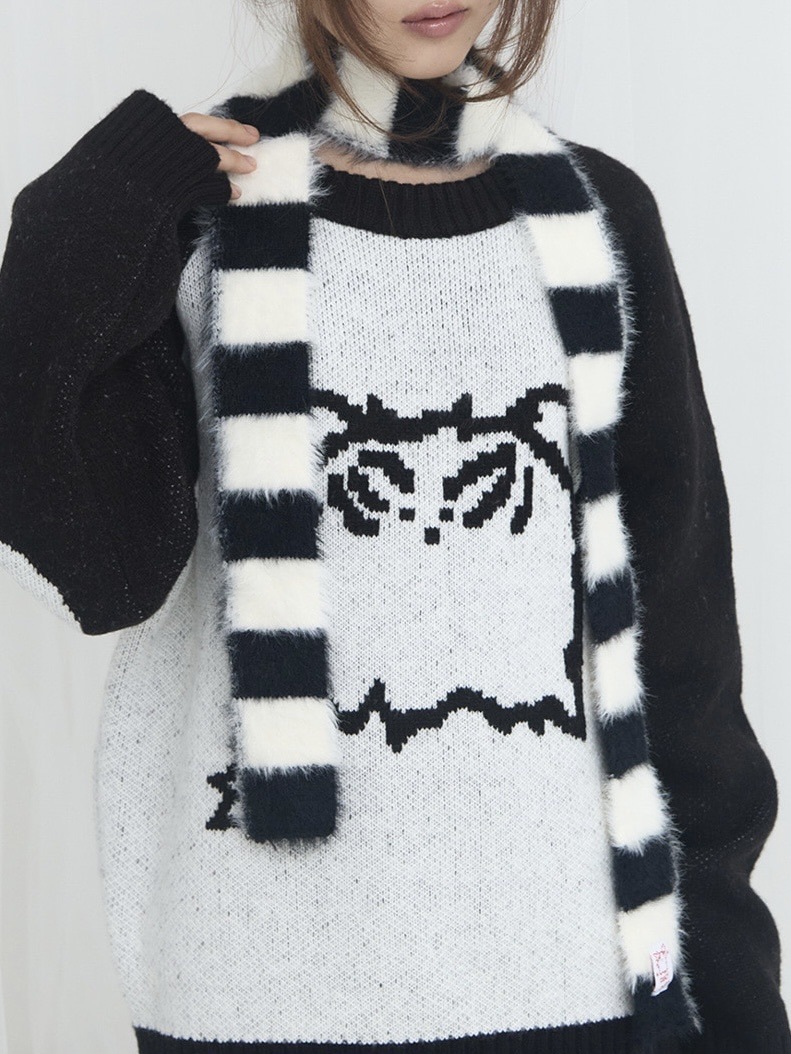 FANCY X DUSTY】HUG STRIPE FUR MUFFLER / 【ファンシー X ダスティ