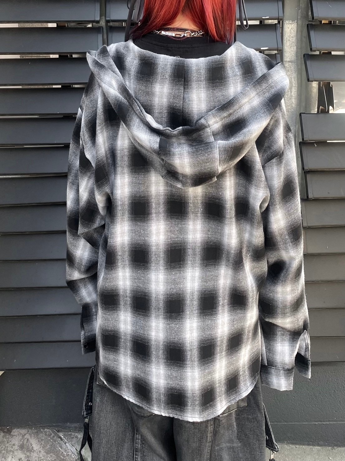 受注制【Never mind the XU】check hood shirt / 【ネバーマインドザ