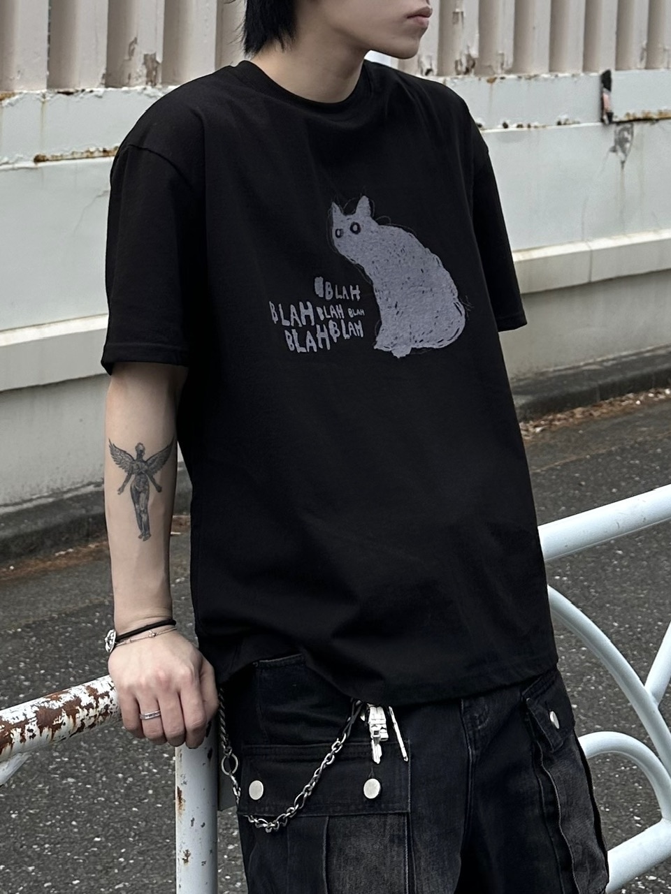 大阪店WEB限定【Chikashitsu +】heavy weight cat t-shirt (2color