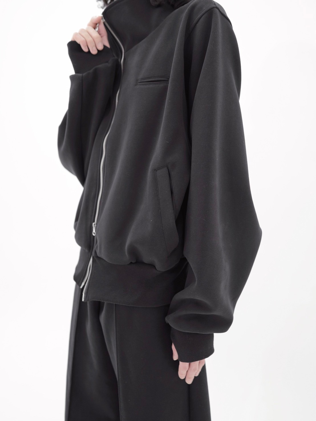 CS】Bonding high-neck zip jacket (black) | OUR BRAND,Chikashitsu +