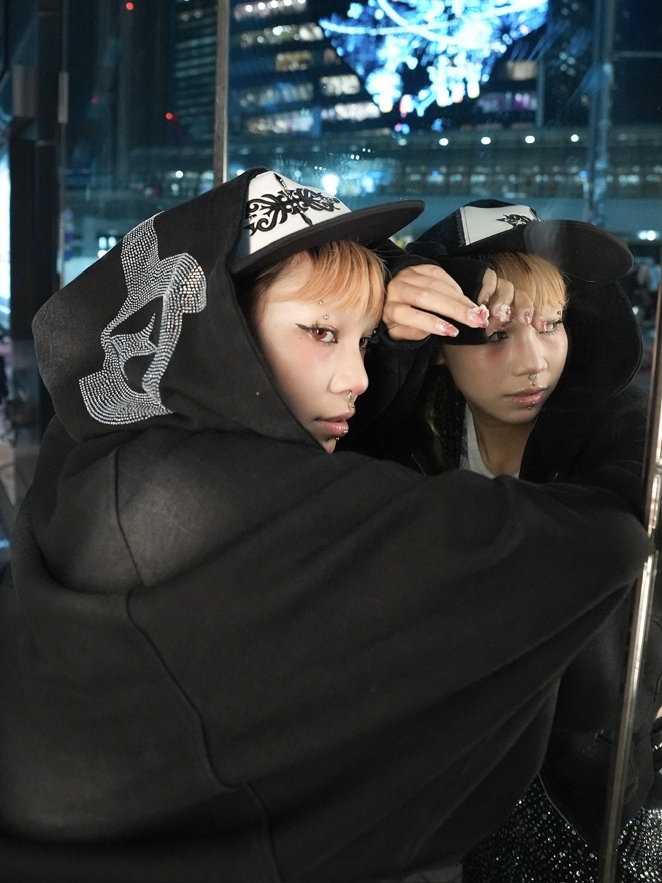 NMTXU】rhinestone design zip parka / 【エヌエムティーエックスユー