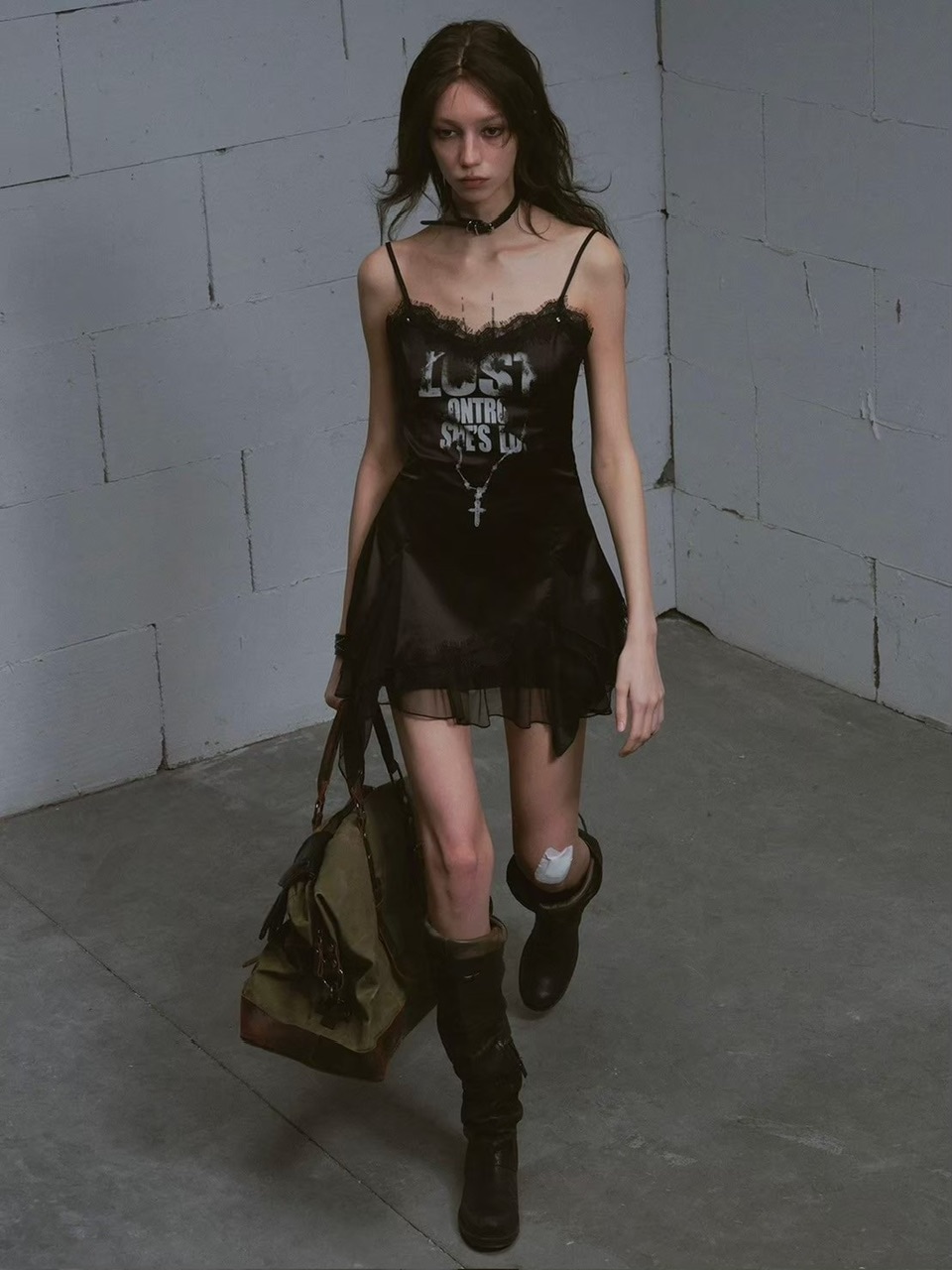 Cest Nous】Satin Lace Camisole Dress / 【セヌー】サテンレース