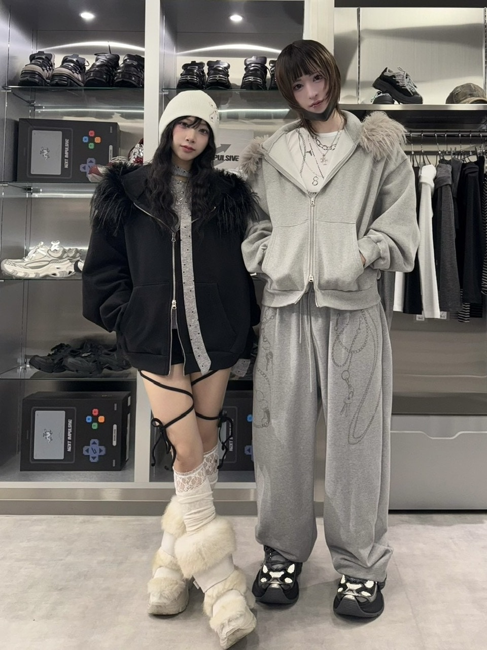 受注制【nmtc +】simple fur zip up hoodie 【エヌエムティーシー