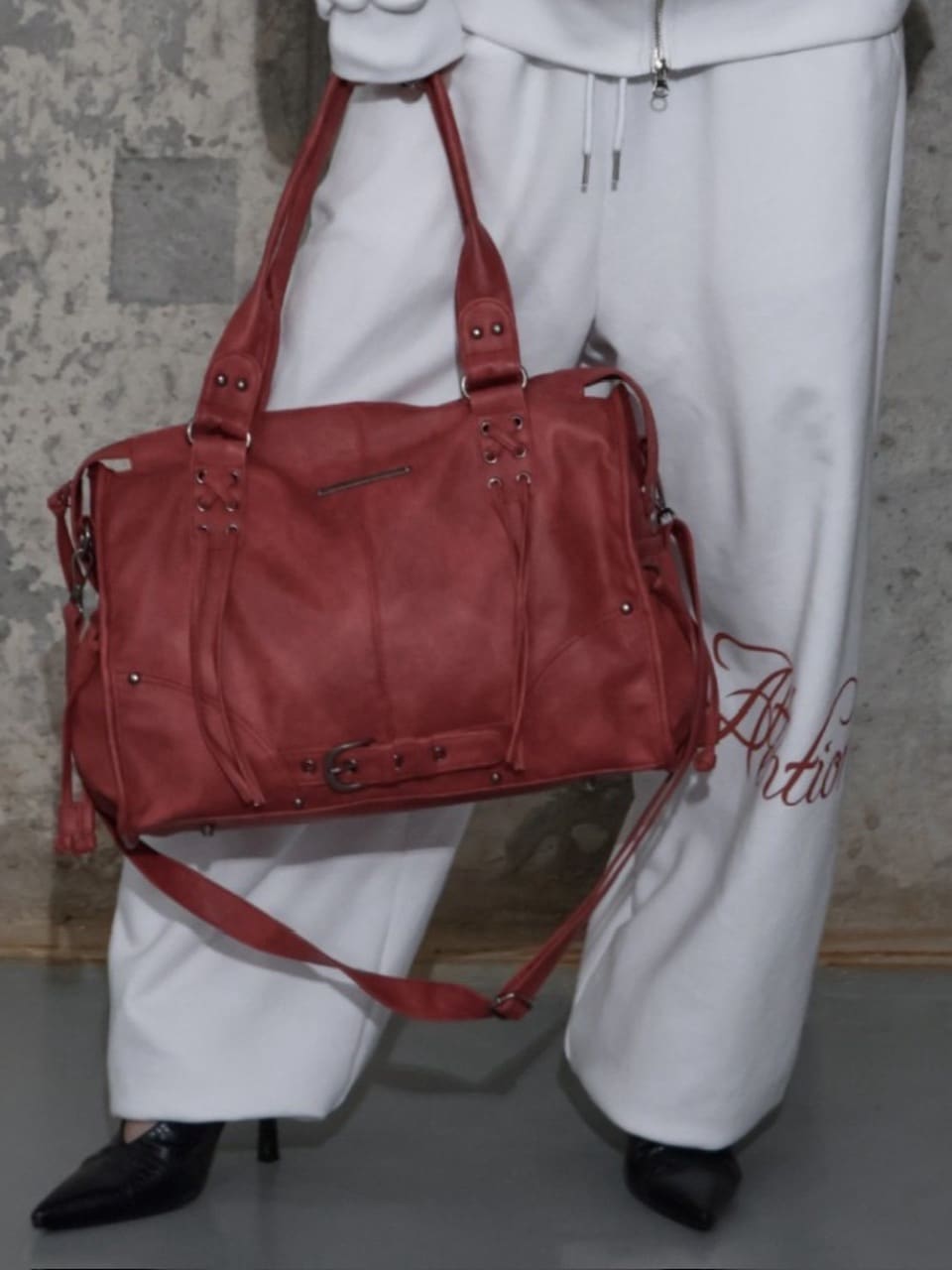 FANCY CLUB】BELTED WASHING LEATHER BAG / 【ファンシークラブ