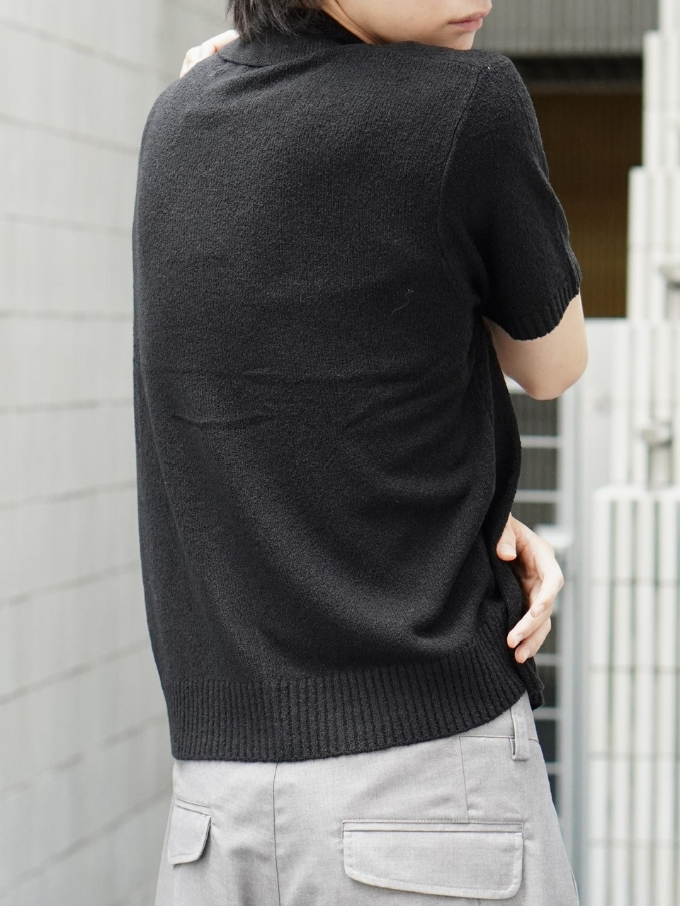東京店WEB限定受注制【Chikashitsu +】boucle knit polo cardigan