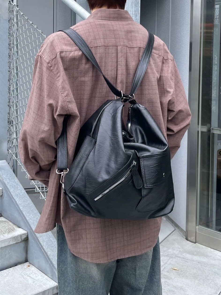 受注制【Chikashitsu +】2way vegan leather pocket bag