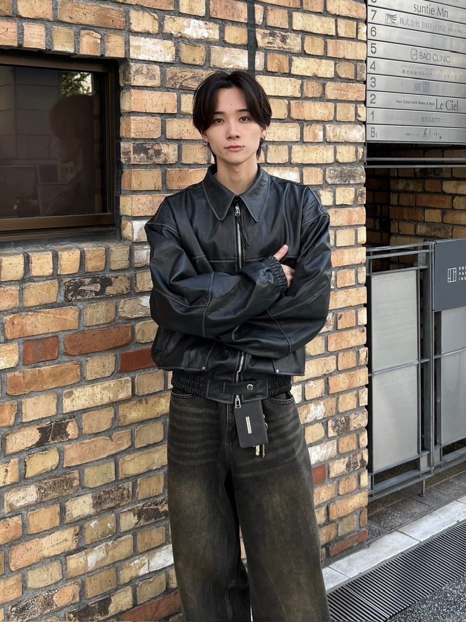 大阪店WEB限定受注制【Chikashitsu +】washing vegan leather jacket