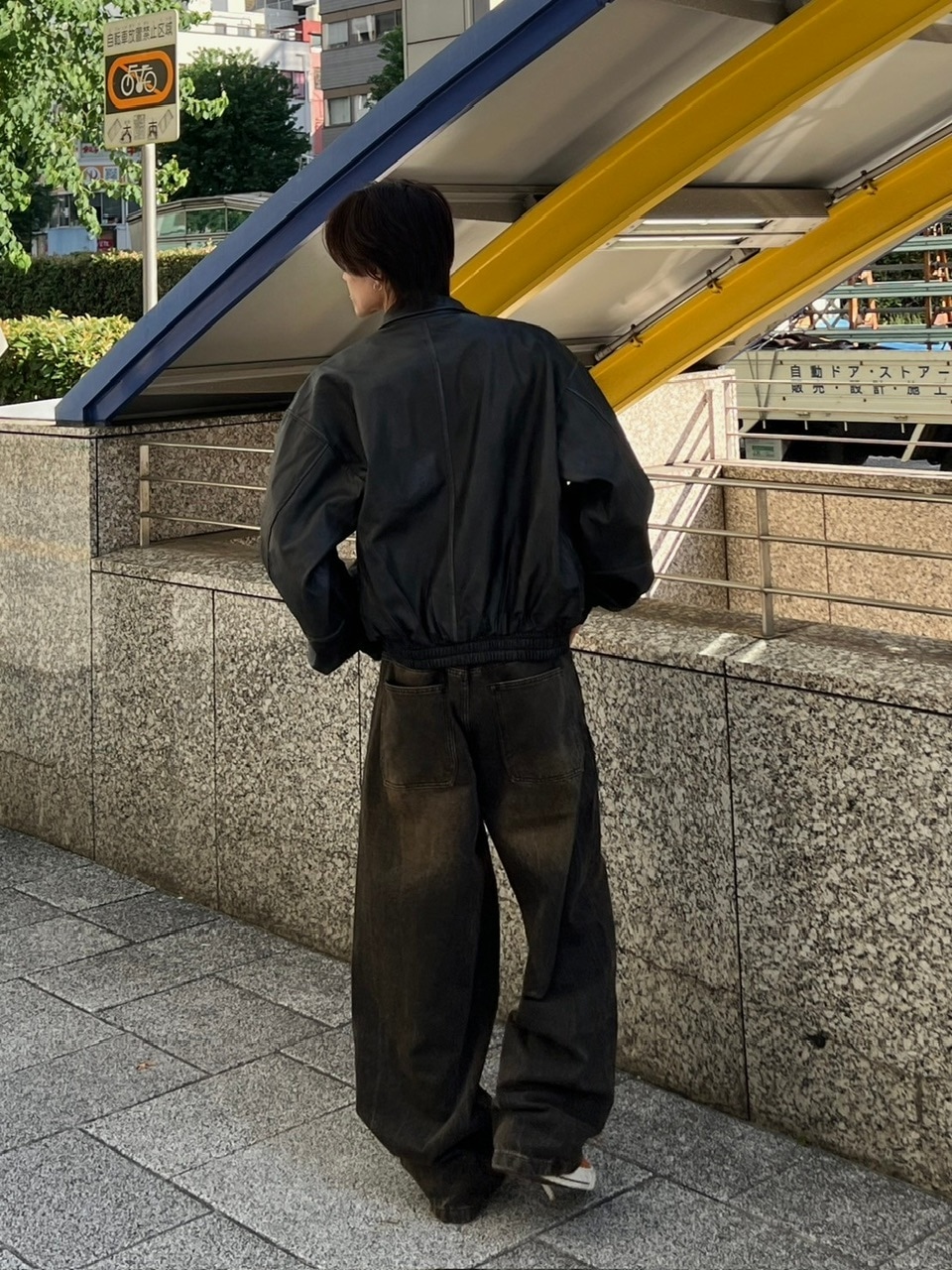 大阪店WEB限定受注制【Chikashitsu +】washing vegan leather jacket