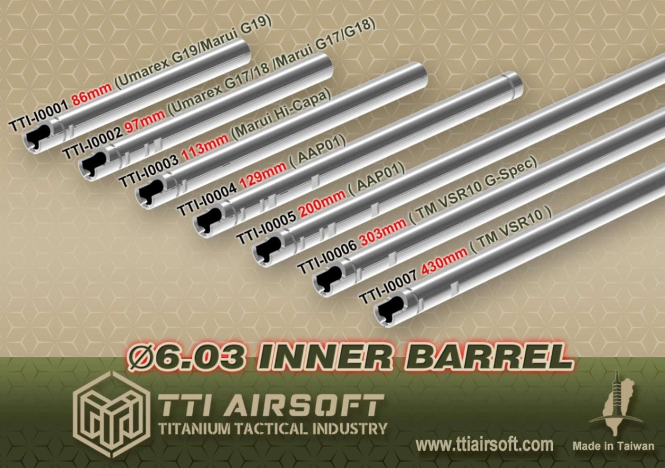 TTI Airsoft マルイ ハイキャパ5.1/6.03mmインナーバレル-113mm