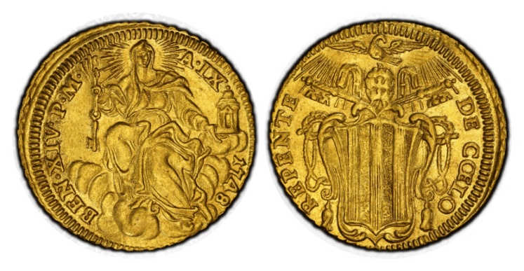 MS61】1748年 イタリア 教皇領 ローマ教皇 ベネディクト14世